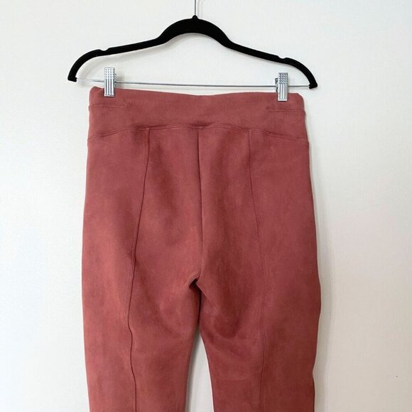 SPANX RICH ROSE PINK FAUX SUEDE HIGH WAIST SKINNY LEGGINGS - M - Picture 5 of 9